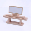 Wooden Dollhouse Miniature Accessories Red Livingroom Furniture Set Kids Toys