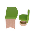 Set of 9 Pieces Green Dollhouse Miniature Nursery Room Furniture Set Kid Pretend Play Toy