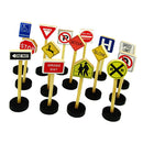 15 Pieces WOODEN TRAFFIC ROAD SIGNS Educational Toys Kids Pretend Play Toys