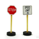 15 Pieces WOODEN TRAFFIC ROAD SIGNS Educational Toys Kids Pretend Play Toys