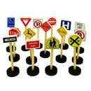 15 Pieces WOODEN TRAFFIC ROAD SIGNS Educational Toys Kids Pretend Play Toys