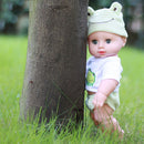 Handmade Lifelike Baby Boy Doll Newborn in Green w/ Movable Eyes Kids Gifts