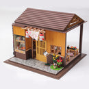 DIY Wooden Miniature Doll House Kit with Lights - Sakura Sushi Restaurant