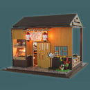 DIY Wooden Miniature Doll House Kit with Lights - Sakura Sushi Restaurant