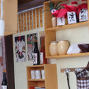 DIY Wooden Miniature Doll House Kit with Lights - Sakura Sushi Restaurant