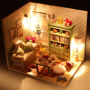 DIY Handcraft Miniature Project Wooden Dolls House with Lights - Family Hall