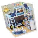 DIY Wooden Miniature Doll House Kit with Lights & Dust Cover - Charles's Room