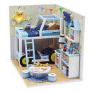 DIY Wooden Miniature Doll House Kit with Lights & Dust Cover - Charles's Room
