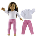 2PCS T-Shirt Sweater Tops Pants Trousers Clothes Clothing for 18'' American Girl Our Generation Doll Accessories