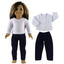 2Pieces Casual T-Shirt Top Trousers Sweater Clothes for 18 American Girl Our Generation Doll