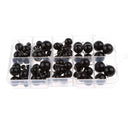 100pc Solid Black Eyes PLASTIC Safety - Doll Bear Making Puppet Animal Craft Toy 5 size