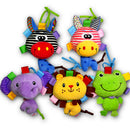 Cartoon Infant Toy Baby Stroller Hanging Bed Bell Animal Plush Toy Elephant
