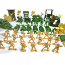 Plastic Action Figures Army Men Soldier Playset with Scaled Vehicles - 100 Pieces