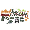 Plastic Action Figures Army Men Soldier Playset with Scaled Vehicles - 64 Pieces