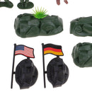 Plastic Action Figures Army Men Soldier Playset with Scaled Vehicles - 64 Pieces