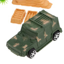 Plastic Action Figures Army Men Soldier Playset with Scaled Vehicles - 64 Pieces