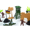 Plastic Action Figures Army Men Soldier Playset with Scaled Vehicles - 64 Pieces