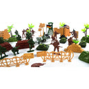 Plastic Action Figures Army Men Soldier Playset with Scaled Vehicles - 64 Pieces