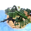 Plastic Action Figures Army Men Soldier Playset with Scaled Vehicles - 130 Pieces