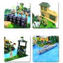 Plastic Action Figures Army Men Soldier Playset with Scaled Vehicles - 130 Pieces