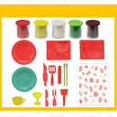 DIY Teppanyaki Modeling Dough Clay Molding Tool Tableware Set Kid Pretend Play Food