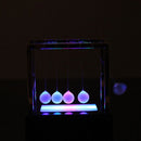 New Light Up Newton Cradle Glass Balance Ball Physics Educational Home/Office Ornament Children Toy Black M