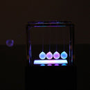 New Light Up Newton Cradle Glass Balance Ball Physics Educational Home/Office Ornament Children Toy Black M