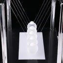New Light Up Newton Cradle Glass Balance Ball Physics Educational Home/Office Ornament Children Toy Black M
