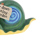Exquisite Resin Holding Sign Shaking Eyes Snail Home Garden Decorative Craft Lawn Statues-Slow Down and Enjoy The Garden