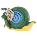 Exquisite Resin Holding Sign Shaking Eyes Snail Home Garden Decorative Craft Lawn Statues-Slow Down and Enjoy The Garden