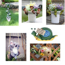Exquisite Resin Holding Sign Shaking Eyes Snail Home Garden Decorative Craft Lawn Statues-Slow Down and Enjoy The Garden