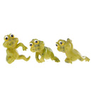 Pack of 3pcs Resin Different Pose Cute Frogs for Flower Pot Bonsai Lawn Decoration Craft - Bloom Season
