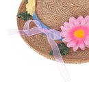 Backyard Exquisite Flower Straw Hat Figurine Art Craft Bird House Tree House Garden Fence Hanging Decorative Kit