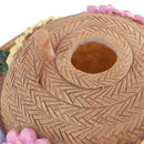 Backyard Exquisite Flower Straw Hat Figurine Art Craft Bird House Tree House Garden Fence Hanging Decorative Kit