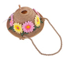 Backyard Exquisite Flower Straw Hat Figurine Art Craft Bird House Tree House Garden Fence Hanging Decorative Kit