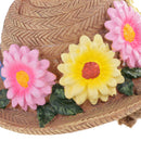 Backyard Exquisite Flower Straw Hat Figurine Art Craft Bird House Tree House Garden Fence Hanging Decorative Kit