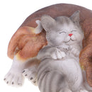 Exquisite Resin Sleeping Cat Dog Figurine for Backyard Garden Decor Doorway Ornament Accessory