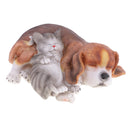 Exquisite Resin Sleeping Cat Dog Figurine for Backyard Garden Decor Doorway Ornament Accessory