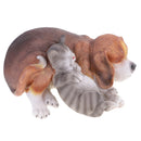 Exquisite Resin Sleeping Cat Dog Figurine for Backyard Garden Decor Doorway Ornament Accessory