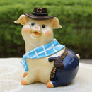 Creative Resin West Cowboy Saving Money Piggy Bank Coin Box Desktop Ornament Kids Toy Birthday Gift