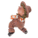 Set of 3pcs Different Pose Resin Straw Hat Boy Dolls Garden Flower Pot Hanging Decor Kits Playset