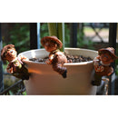Set of 3pcs Different Pose Resin Straw Hat Boy Dolls Garden Flower Pot Hanging Decor Kits Playset