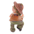 Set of 3pcs Different Pose Resin Straw Hat Boy Dolls Garden Flower Pot Hanging Decor Kits Playset