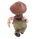 Set of 3pcs Different Pose Resin Straw Hat Boy Dolls Garden Flower Pot Hanging Decor Kits Playset