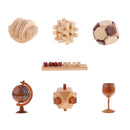 Chinese Wooden Kong Ming Lock Brain Teaser Game Children Intelligence Toy -Untie The Half Ring