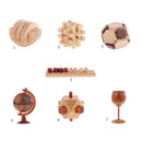 Chinese Wooden Kong Ming Lock Brain Teaser Game Children Intelligence Toy -Untie The Half Ring