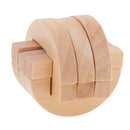 Chinese Wooden Kong Ming Lock Brain Teaser Game Children Intelligence Toy -Untie The Half Ring