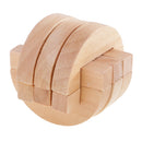 Chinese Wooden Kong Ming Lock Brain Teaser Game Children Intelligence Toy -Untie The Half Ring
