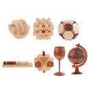 Chinese Wooden Kong Ming Lock Brain Teaser Game Children Intelligence Toy -Untie The Half Ring