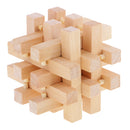Intellectual Wooden Kong Ming Lock 3D Puzzles Brain Teaser Toy for Kids/Adults Desk Accessories -Untie The Half Ring